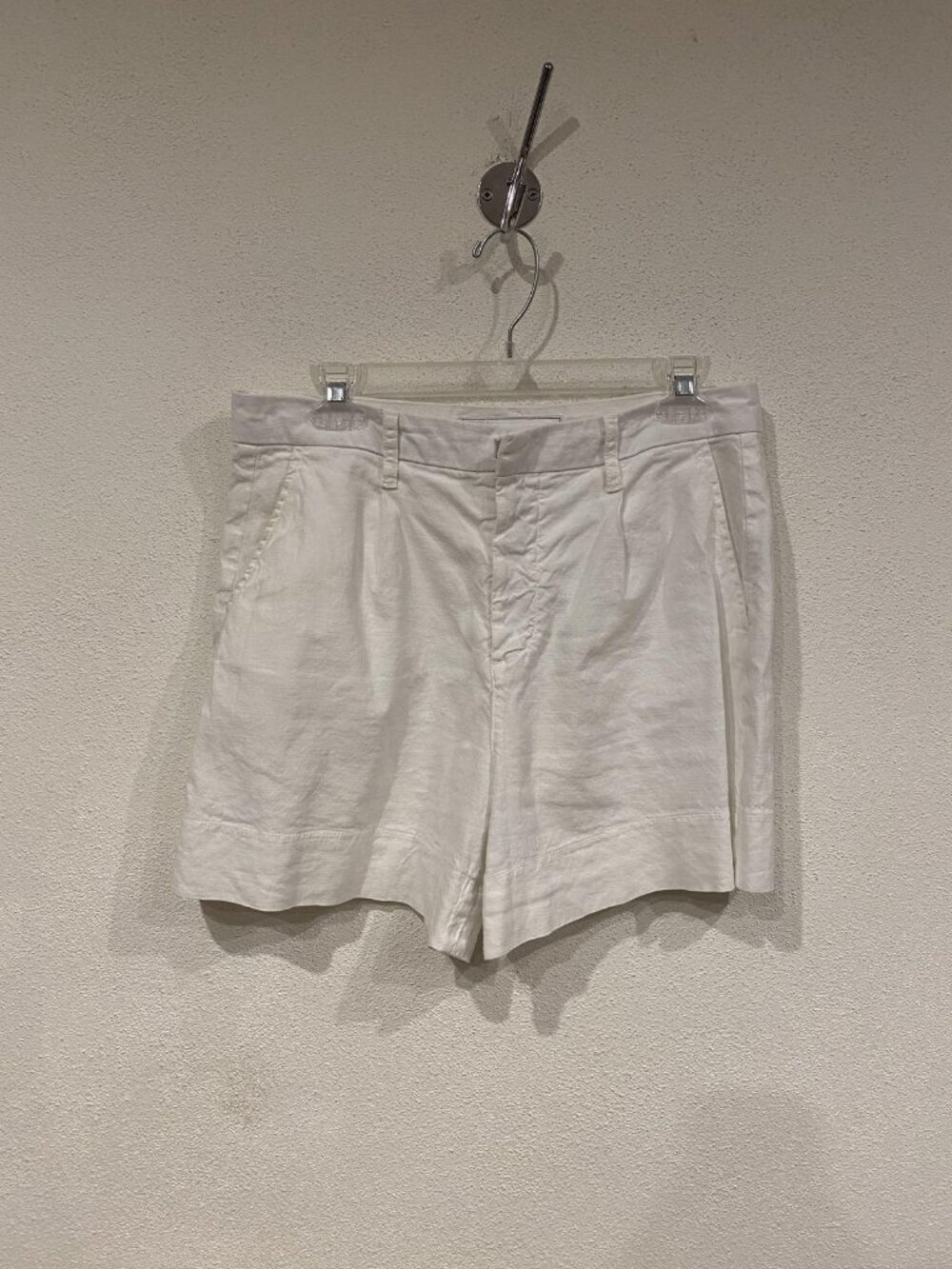 Frank & Eileen Waterford Shorts Womens 8 White Linen Blend Chino Lined Summer - Picture 2 of 5